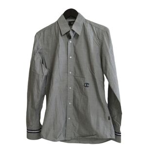 Just Cavalli Gray Cotten Button-Up Shirt Size 44